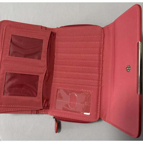 Safe Keeper Hot Pink Faux Leather Wallet Cards ID Travel Essential Colorful - Picture 4 of 7